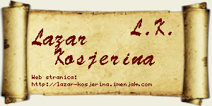 Lazar Kosjerina vizit kartica
